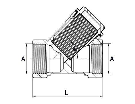 FILTR SKOŚNY 6/4" MOSIĄDZ DIAMOND - 4