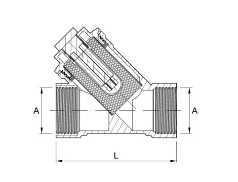 FILTR SKOŚNY Z WKŁADEM MAGNETYCZNYM 1/2 MOSIĄDZ DIAMOND - 4