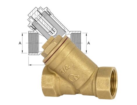 FILTR SKOŚNY Z WKŁADEM MAGNETYCZNYM 3/4 MOSIĄDZ DIAMOND - 3