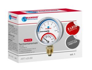 TERMOMANOMETR-TYP:420 TERMOMETR BM-80-2-G1/2B-6-0/120-2-26-10 Z CIŚNIENIOMIERZEM 10-B-80-G1/2B-2,5 - 0/6bar - image 2