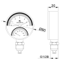 TERMOMANOMETR-TYP:420 TERMOMETR BM-80-2-G1/2B-6-0/120-2-26-10 Z CIŚNIENIOMIERZEM 10-B-80-G1/2B-2,5 - 0/6bar - 5