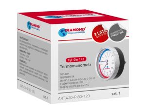 TERMOMANOMETR-TYP:420 TERMOMETR BM-80-3-G1/2B-6-0/120-2-26-10 Z CIŚNIENIOMIERZEM 20-B-80-G1/2B-2,5 - 0/6bar TYŁ - image 2