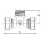 PEX TRÓJNIK GZ 20x1/2x20 SKR DIAMOND - 5