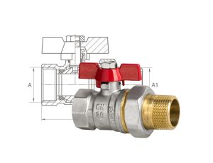 ZAWÓR KULOWY ZE ŚRUBUNKIEM, Z DŁAWIKIEM, Z ALUMINIOWYM MOTYLKIEM GW/GZ 3/4 DIAMOND - image 2