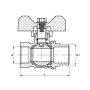 ZAWÓR KULOWY STANDARD Z DŁAWIKIEM GW/GZ Z MOTYLKIEM 1" DIAMOND - 5