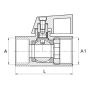 KUREK KULOWY EN 13828-S-Cu-DN15(1/2), MINI CHROM - 5