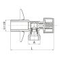 KUREK KULOWY, EN 13828, A, Cu, DN15/DN8 (1/2x3/8) KĄTOWY Z ROZ. Cr - 5