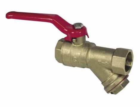 KUREK KULOWY DN15 (1/2) Z FILTREM SKOŚNYM - 2