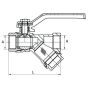 KUREK KULOWY DN15 (1/2) Z FILTREM SKOŚNYM - 4