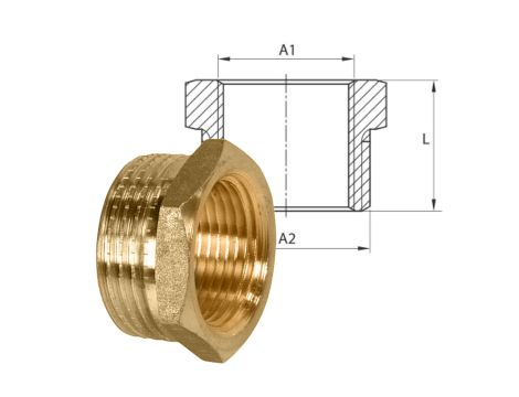 REDUKCJA GZ 1"x1/2 MOSIĄDZ DIAMOND - 2