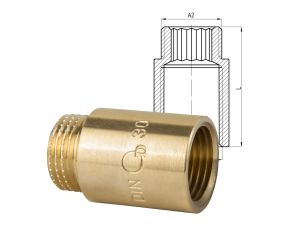 PRZEDŁUŻKA GW GZ 3/4 50mm MOSIĄDZ DIAMOND - image 2