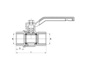 KUREK KULOWY DO INSTALACJI GAZOWYCH, TYP2200, CE15, EN 331, DN15(1/2), Rp/Rp - image 2