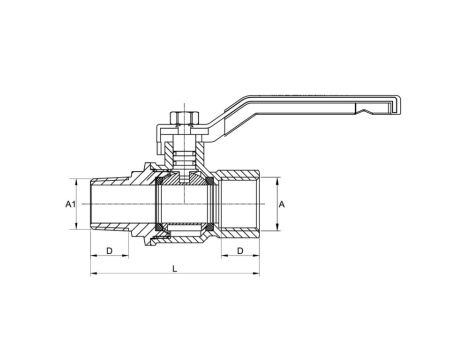 KUREK KULOWY DO INSTALACJI GAZOWYCH, DN20, 3/4" - 2