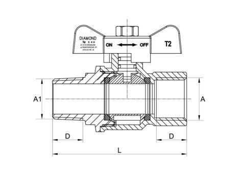 KUREK KULOWY DO INSTALACJI GAZOWYCH, DN15, 1/2" - 2