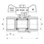 KUREK KULOWY DO INSTALACJI GAZOWYCH, DN25, 1" - 3
