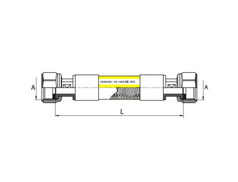 PRZEWÓD PRZYŁĄCZENIOWY CMG 1/2" WW - Diamond Flex DN12 - 750 mm - 2