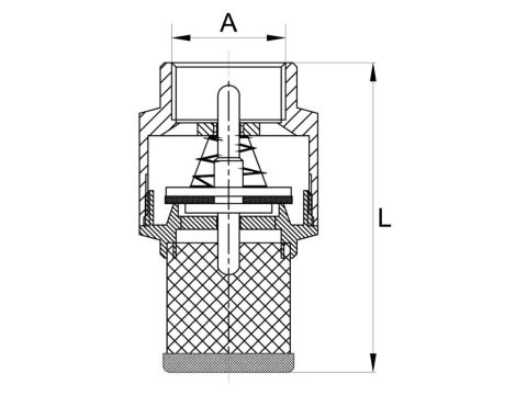 ZAWÓR ZWROTNY Z KOSZEM SSĄCYM 6/4" MOSIĄDZ DIAMOND - 4