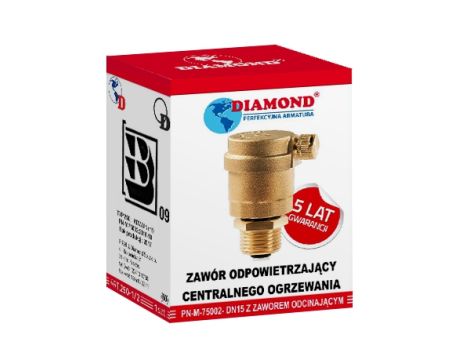 ZAWÓR ODPOWIETRZAJĄCY AUTOMATYCZNY Z ZAWOREM ODCINAJĄCYM 1/2 DIAMOND - 5