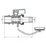 ZAWÓR KULOWY SPUSTOWY ZE ZŁĄCZKĄ CHROM 1/2 DIAMOND - 5