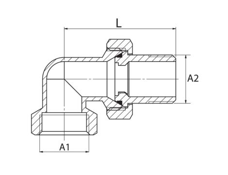 ŚRUBUNEK KĄTOWY Z USZCZELKĄ 5/4" MOSIĄDZ DIAMOND - 4