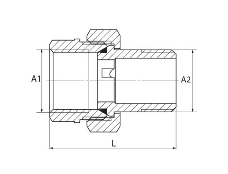 ŚRUBUNEK PROSTY Z USZCZELKĄ 5/4" MOSIĄDZ DIAMOND - 4