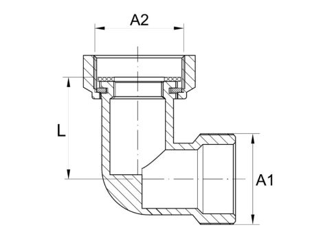 PÓŁŚRUBUNEK KĄTOWY 1"x1" MOSIĄDZ DIAMOND - 4