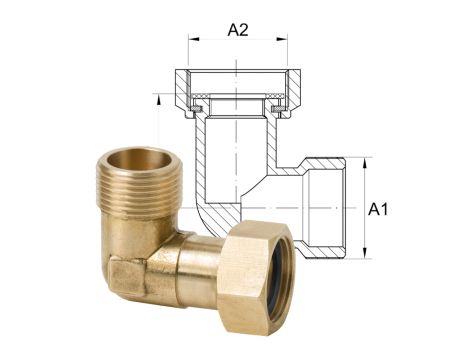 PÓŁŚRUBUNEK KĄTOWY 3/4x/3/4 MOSIĄDZ DIAMOND - 2