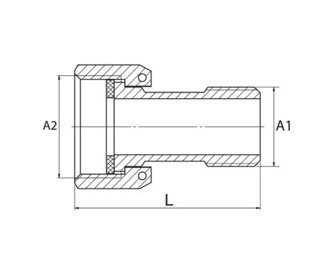 PÓŁŚRUBUNEK Z ZAWOREM ZWROTNYM 5/4"x1" MOSIĄDZ DIAMOND - 4
