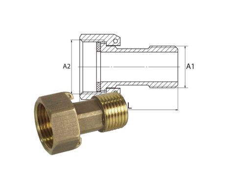 PÓŁŚRUBUNEK Z ZAWOREM ZWROTNYM 5/4"x1" MOSIĄDZ DIAMOND - 2