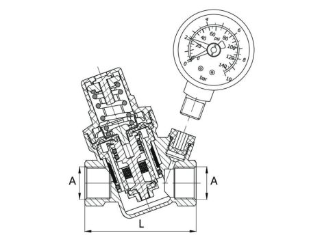 REDUKTOR CIŚNIENIA WODY Z MANOMETREM 1" DIAMOND - 4